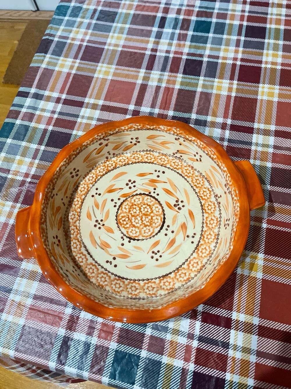 Temp-tations Old World 9 Inch Scalloped Pie Plate Orange